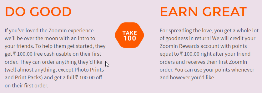 Zoomin Refer and Earn 100