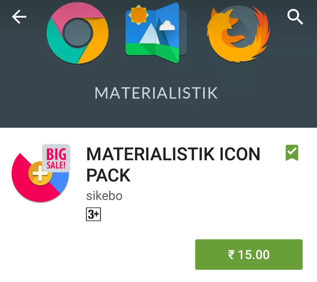 MATERIALISTIK ICON PACK for Rs 15 only on Google Play Store
