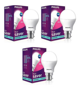 Philips White 9W LED Bulb - Set of 3 for Rs 456 Only