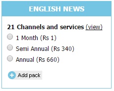 English News Pack at ₹1 for 30 days, Tatasky