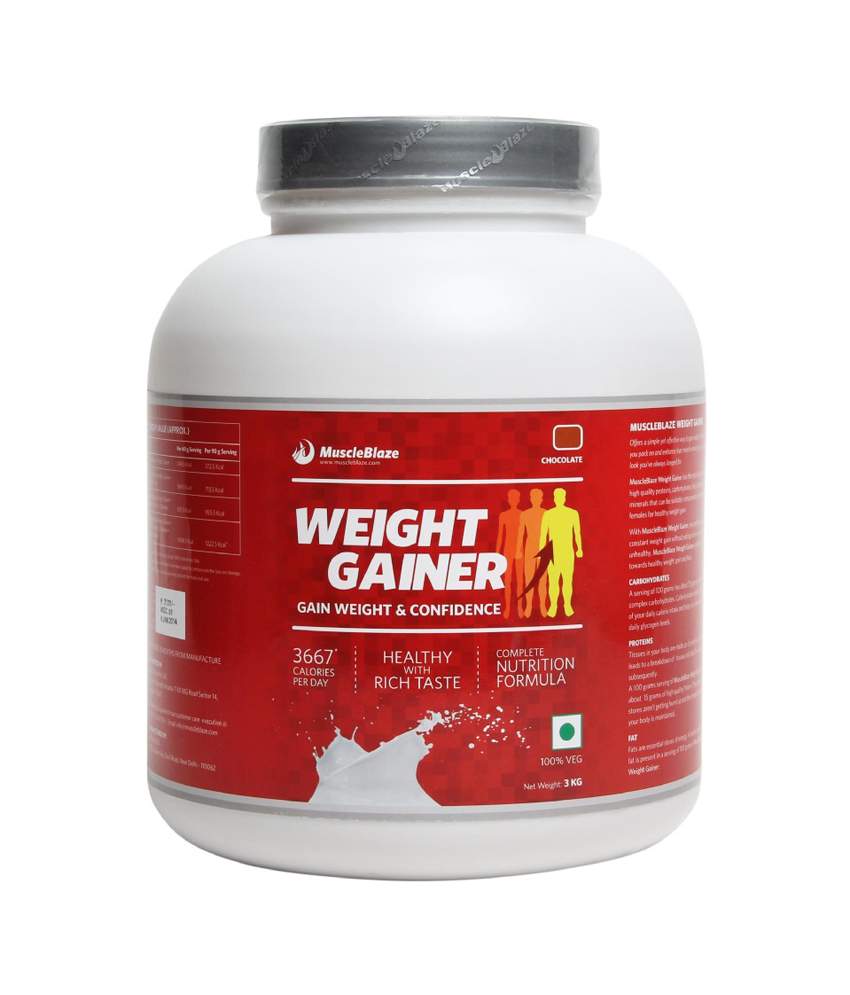 MuscleBlaze Weight Gainer, 3 kg / 6.6 lbs for Rs 1060 only.