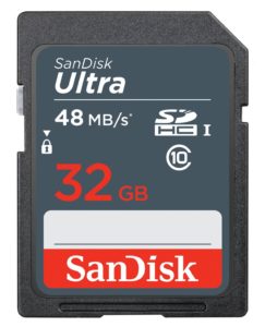 SanDisk Ultra 32GB SDHC Class 10 UHS-1 48MBs Memory Card