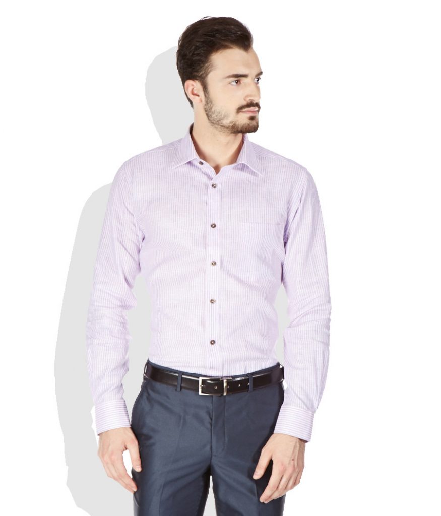 Raymond White Slim Fit Casual Linen Blend Shirt