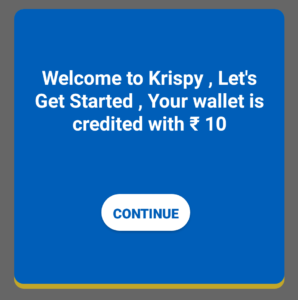 Download Krispy and Get ₹10 on Sign Up and Earn More by Referring Your Frineds
