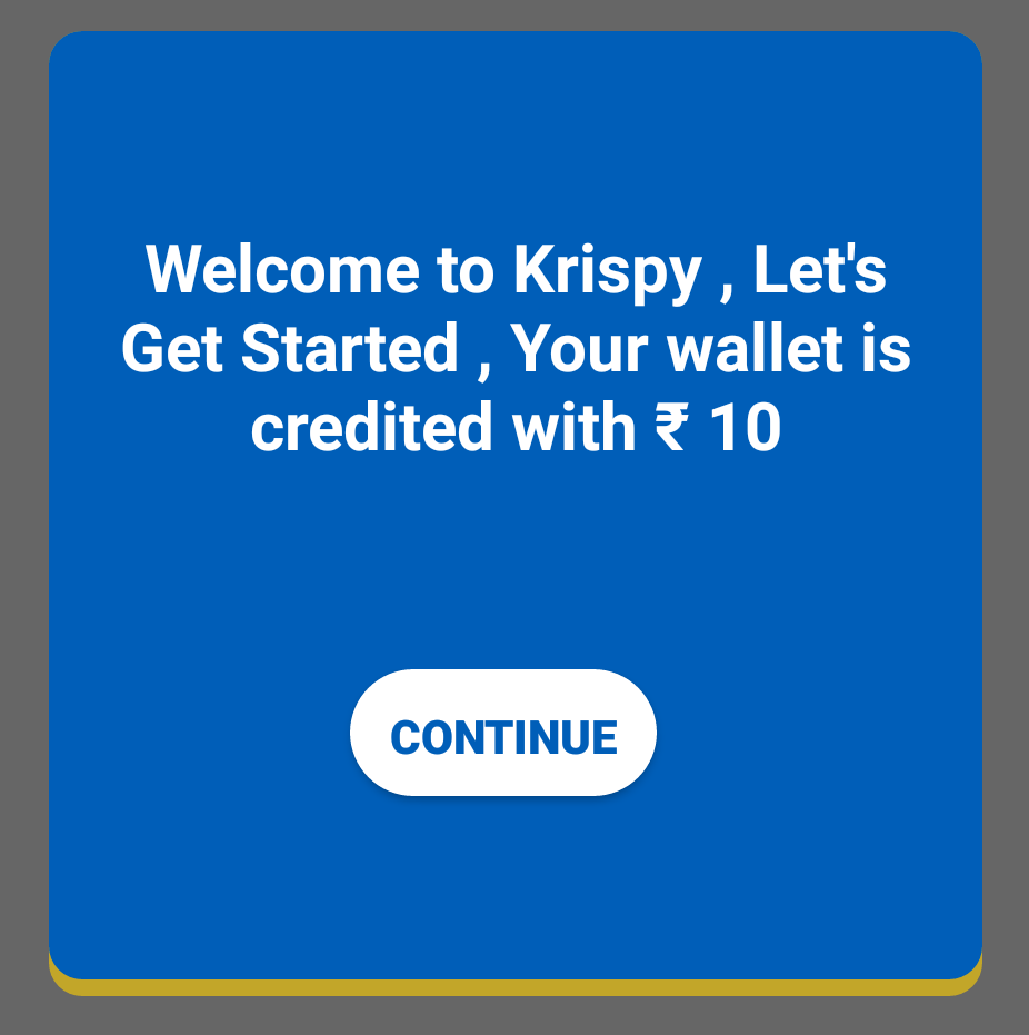 Download Krispy and Get ₹10 on Sign Up and Earn More by Referring Your Frineds