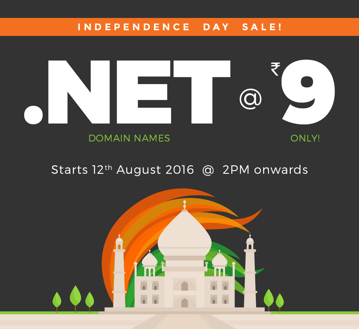 .NET Domain Name for Rs 9 Only - BigRock Independence Day Offer