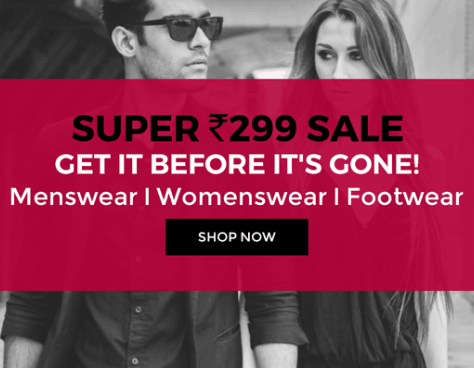 Flat Rs 299 Flash Deals On Clothing, Footwears and Many More at Tata CLiQ