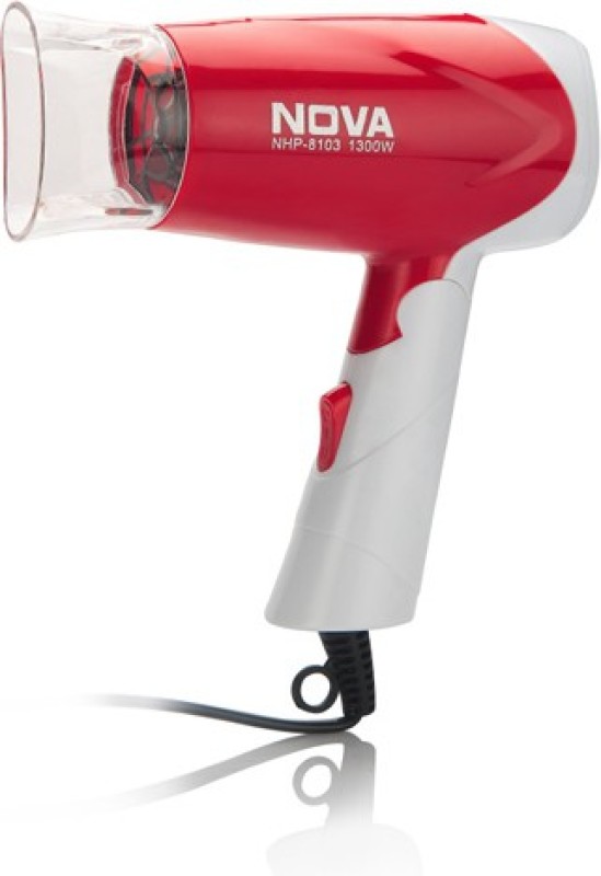 Nova Silky Shine 1300 w Hot and cold Foldable NHP 8103 Hair Dryer for Rs 349