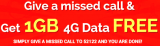 FREE 1GB 4G Data in Airtel