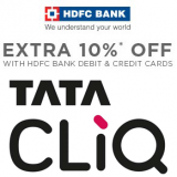 Get 10% cashback on Tata CliQ via HDFC bank Credit or Debit Cards (No min purchase)
