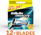 Gillette Mach 3 Cartridges  (Pack of 12)