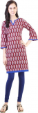 Libas Printed Women’s Straight Kurta  (Maroon)