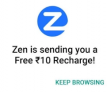 FREE Recharge Worth Rs 10 just by Installing Zen Browser