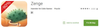 Zenge peculiar puzzle game for Rs 5 Only (90% OFF) at Google Play Store