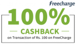 Get Rs 100 cashback on recharge of Rs 100 at Freecharge
