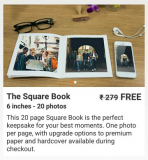 Zoomin 6×6 Inch Photobook 20 Pages Worth Rs. 279 for Free with Rs.50 PayTM Cashback